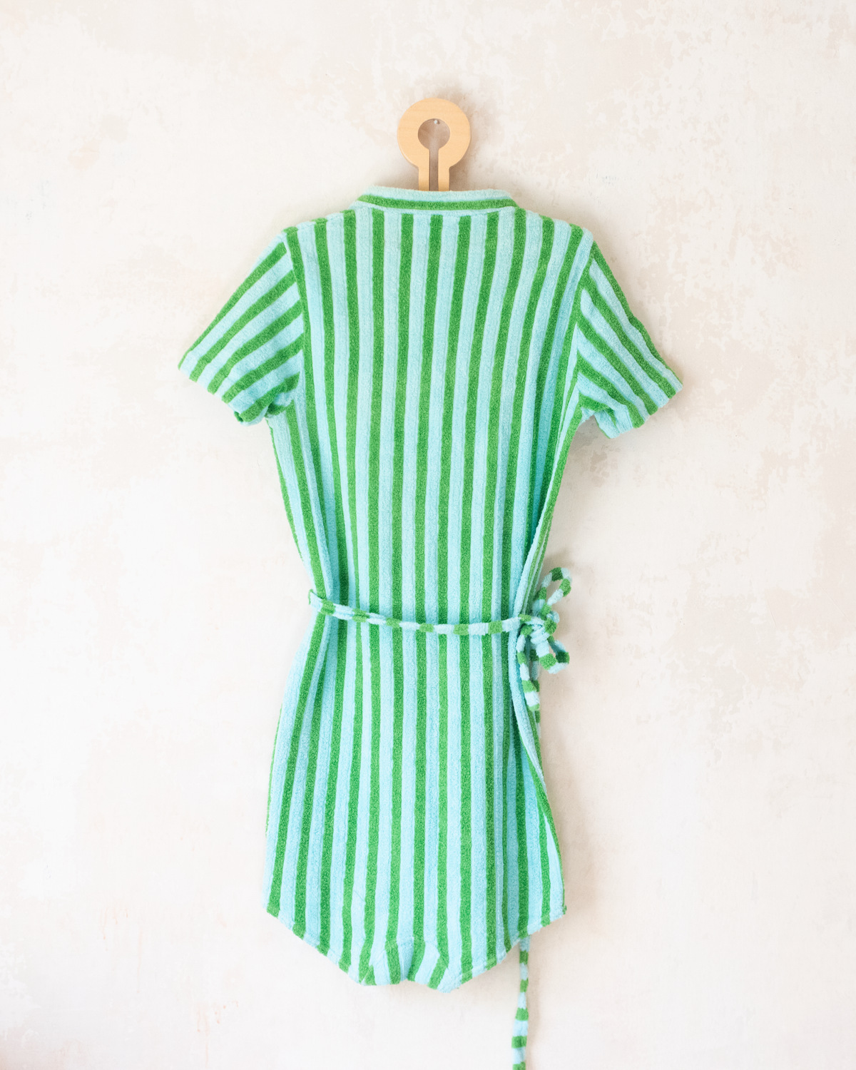 Towelling striped short romper | 8-9 years