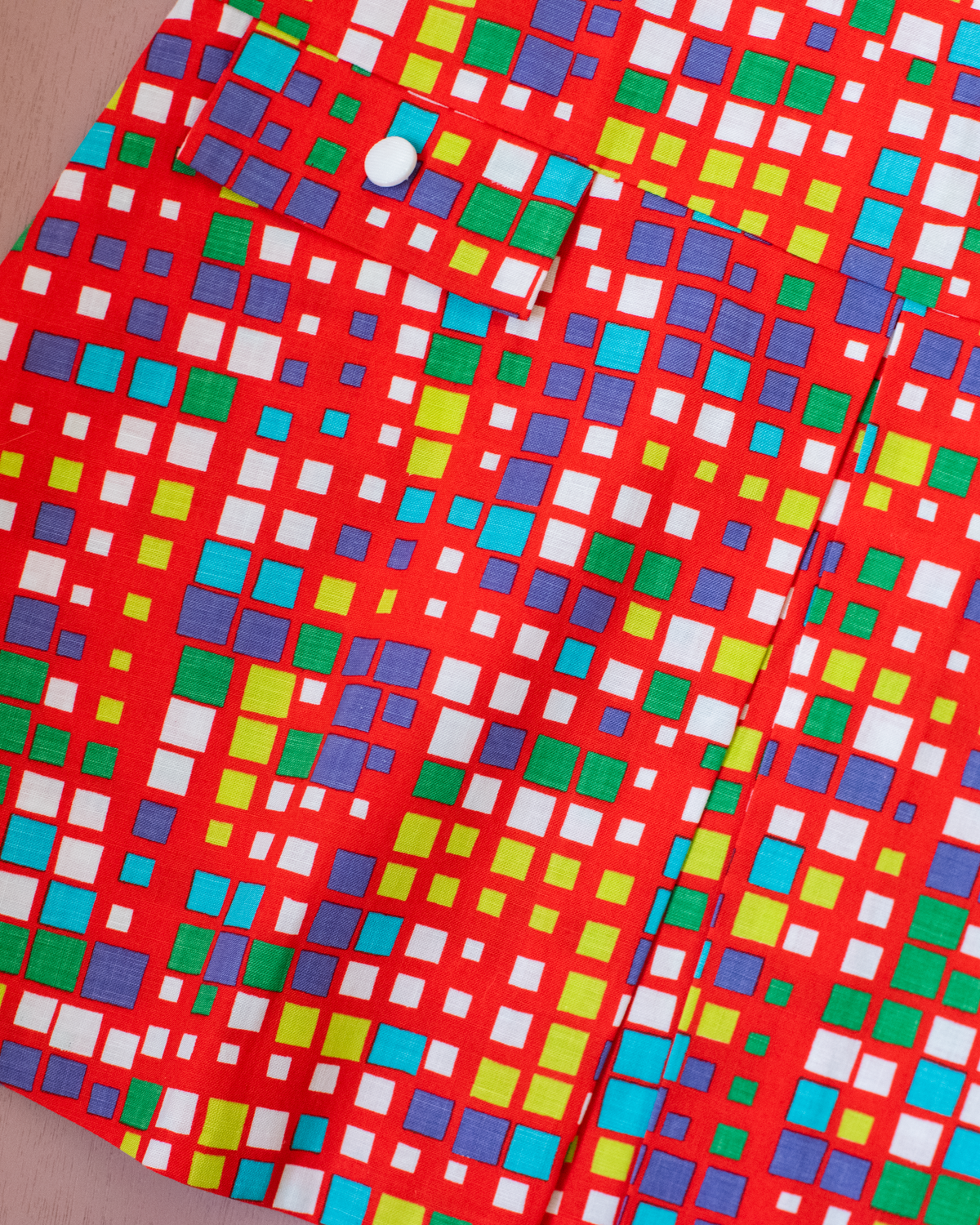 Colorful plaid dress | Deadstock from the 70s | 8-9 years