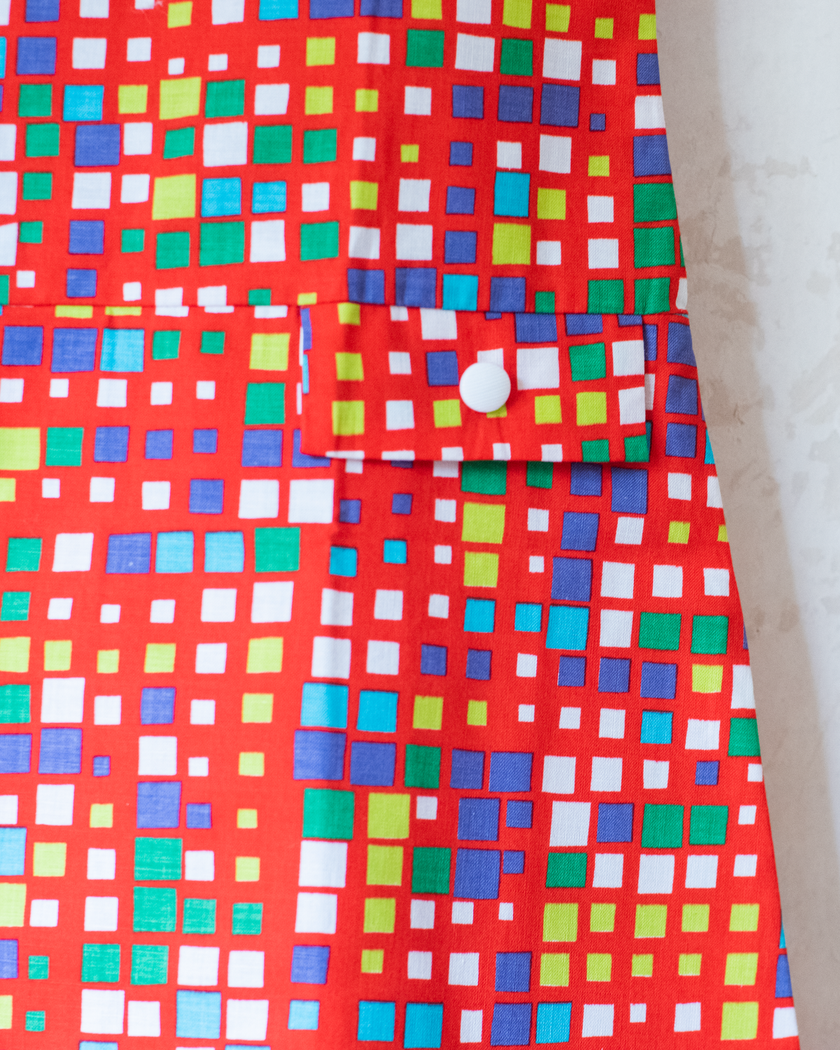 Colorful plaid dress | Deadstock from the 70s | 8-9 years