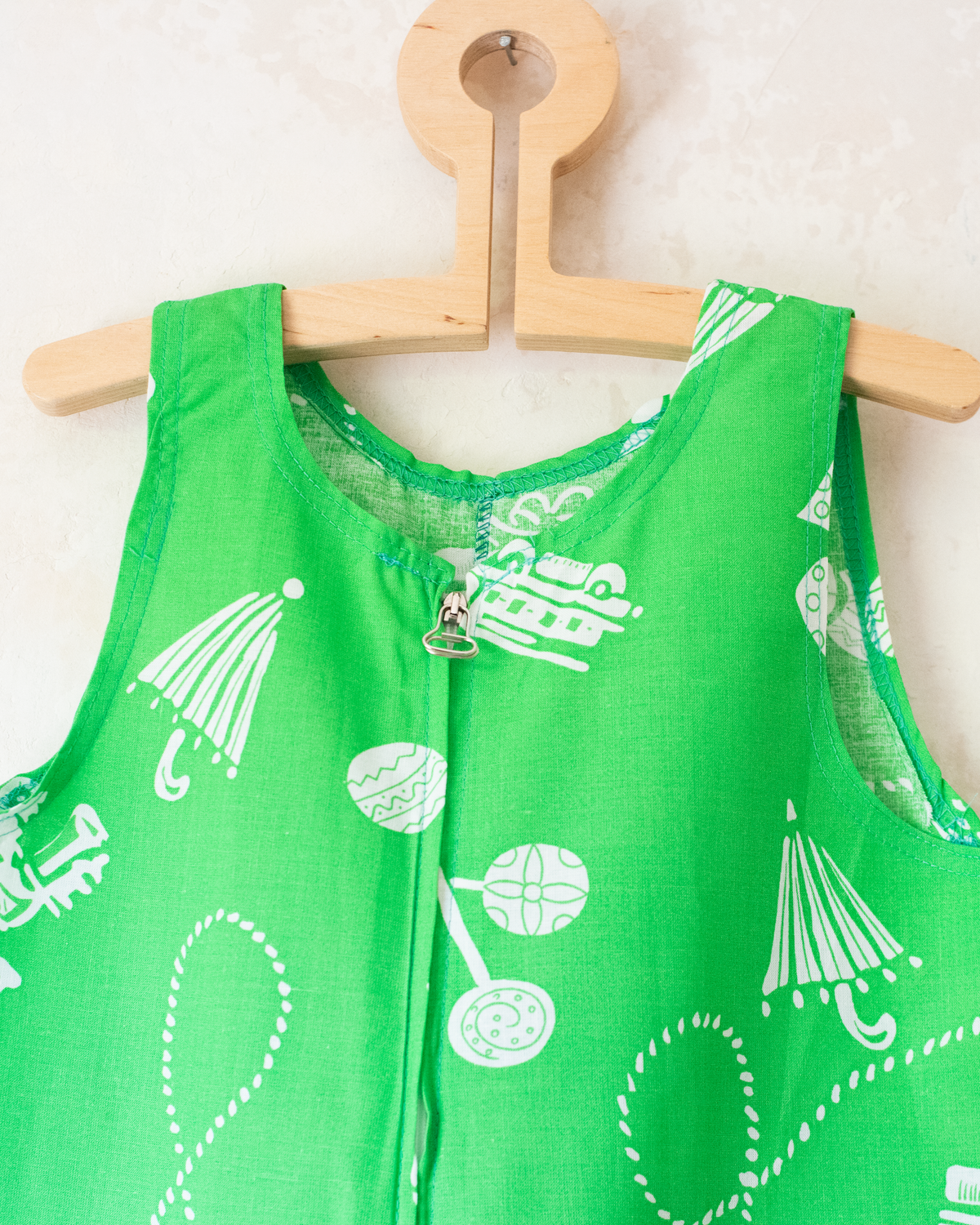 Summer green overalls with prints | 10-11 years