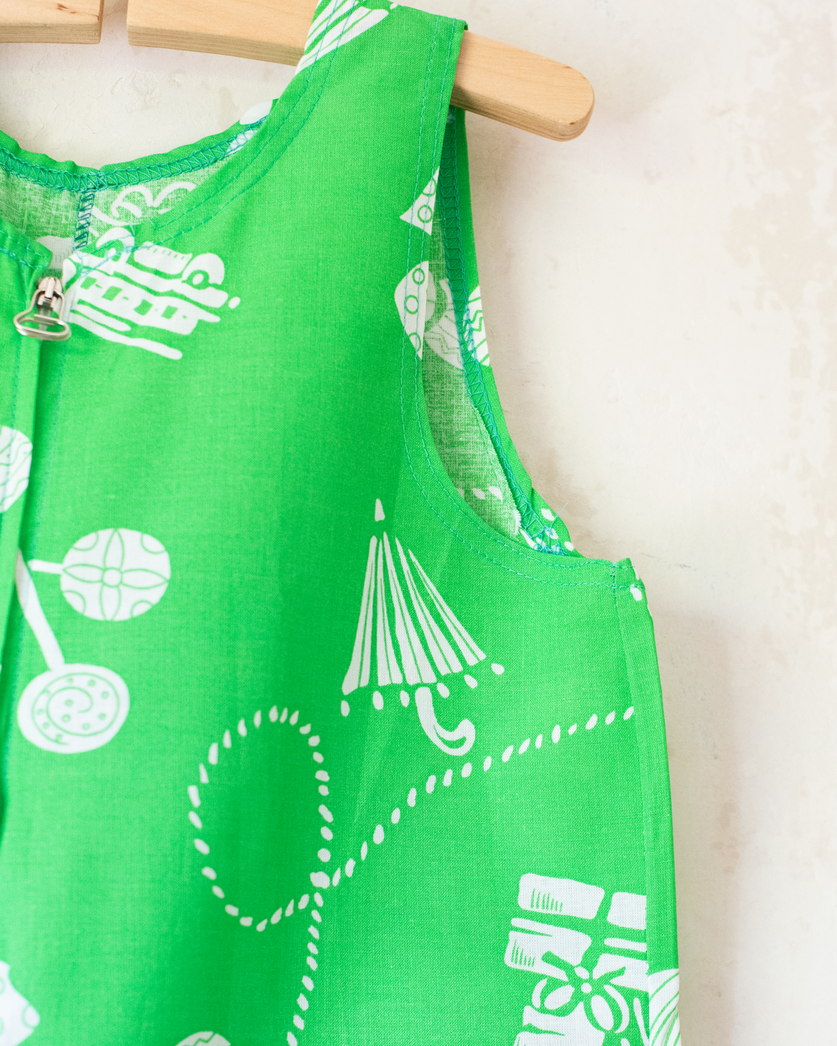 Summer green overalls with prints | 10-11 years