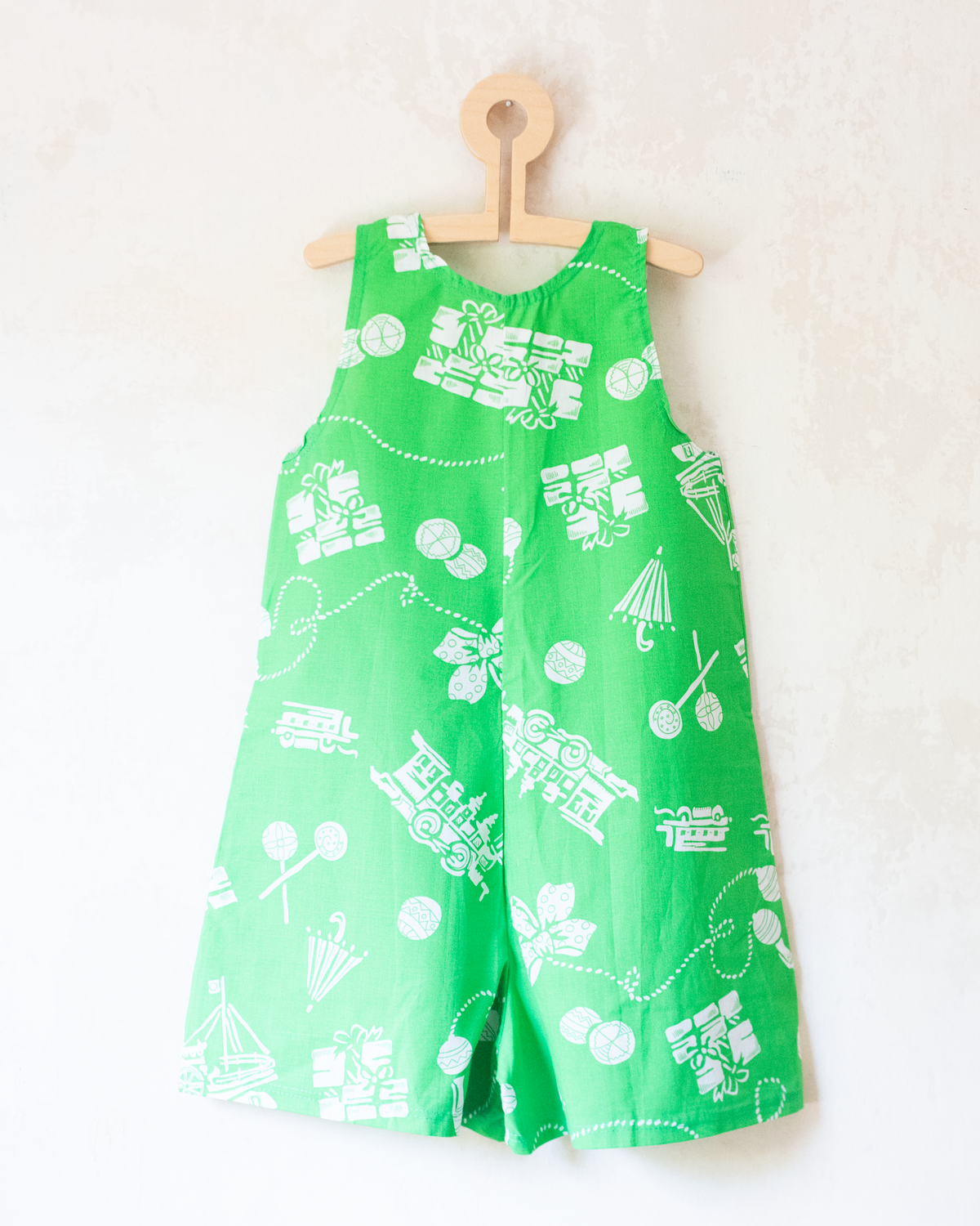 Summer green overalls with prints | 10-11 years