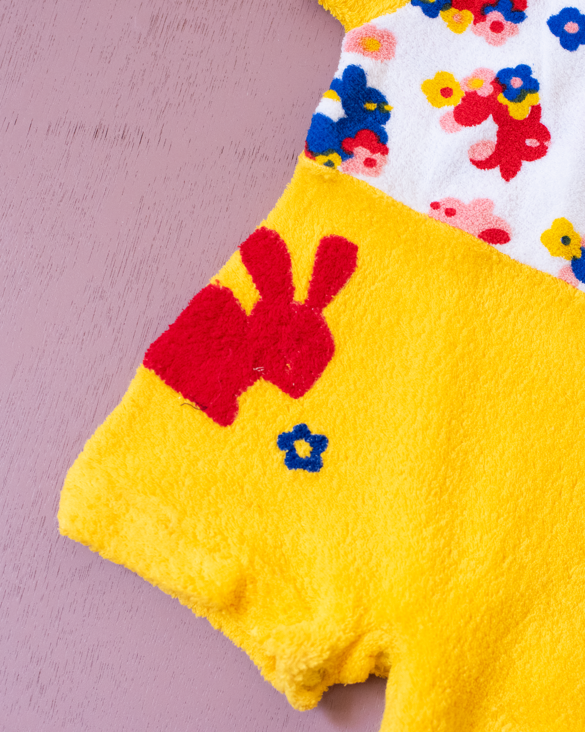 Towelling overall with bunnies | 0-3 months