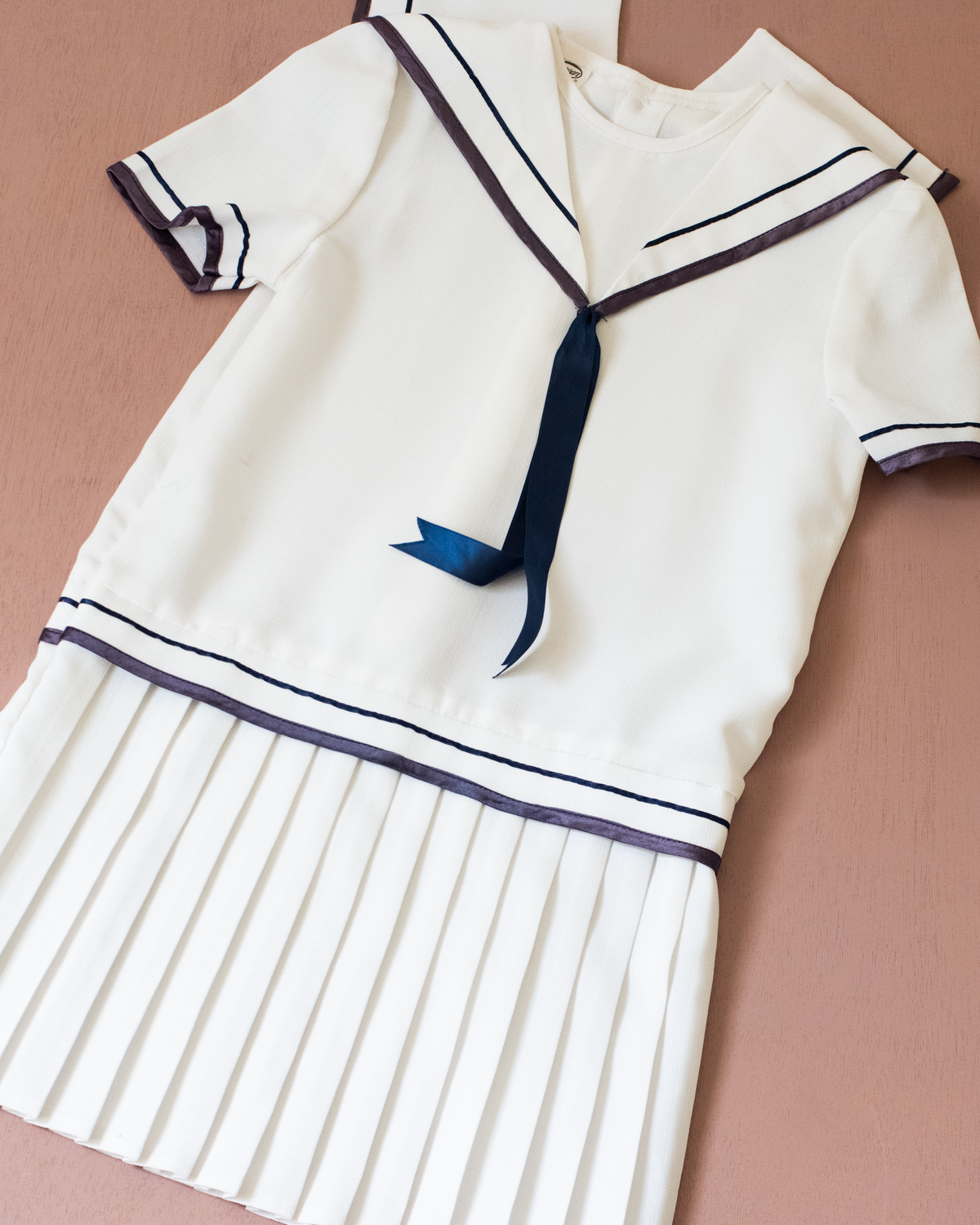 White sailor dress from England | 7-9 years
