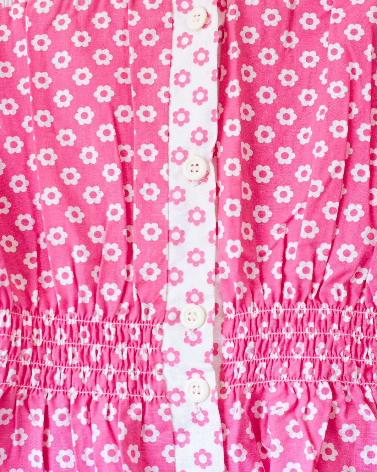 Pink floral tunic from the sixties | 9-10 years