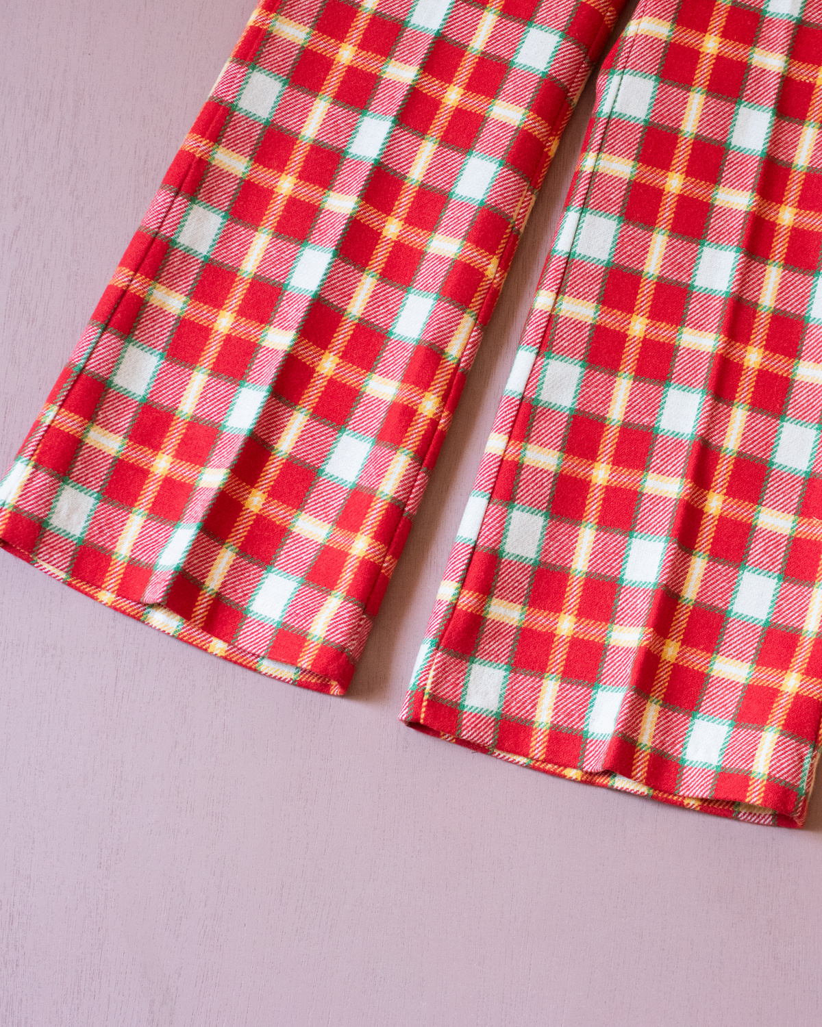 Red Plaid Wool Pants | French Deadstock | 5-6 Years