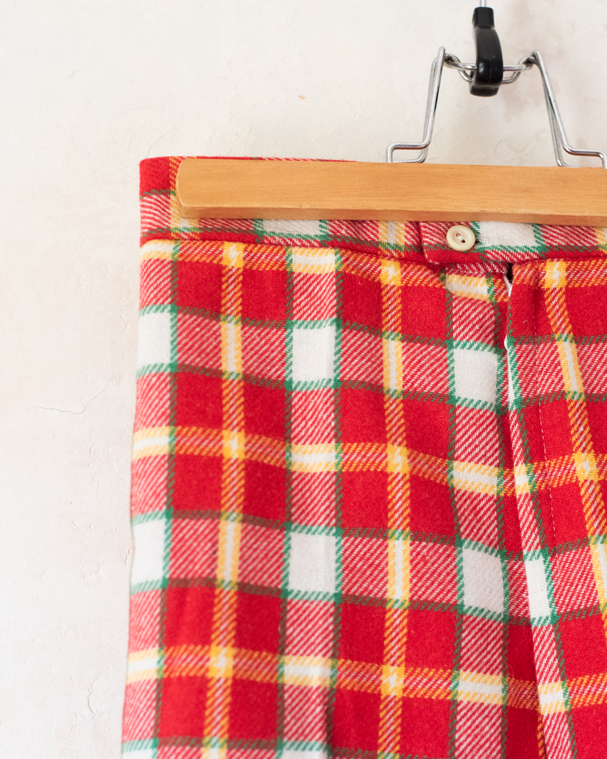 Red Plaid Wool Pants | French Deadstock | 5-6 Years