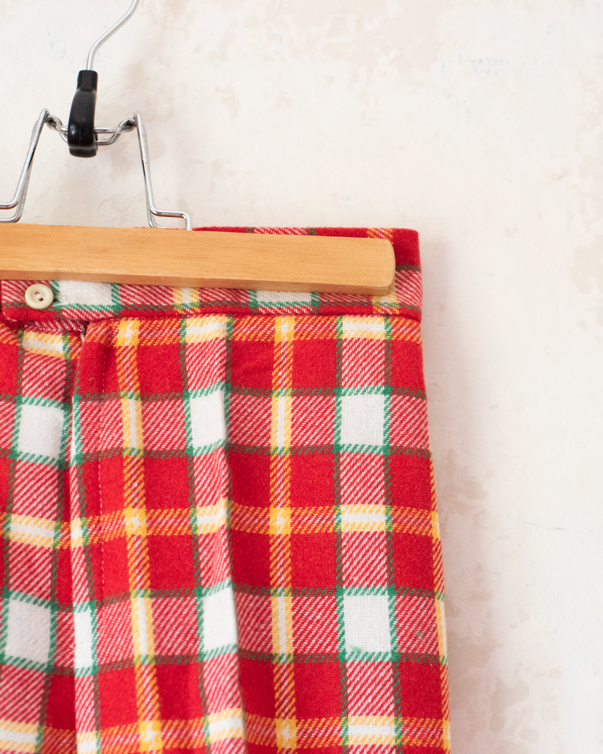 Red Plaid Wool Pants | French Deadstock | 5-6 Years