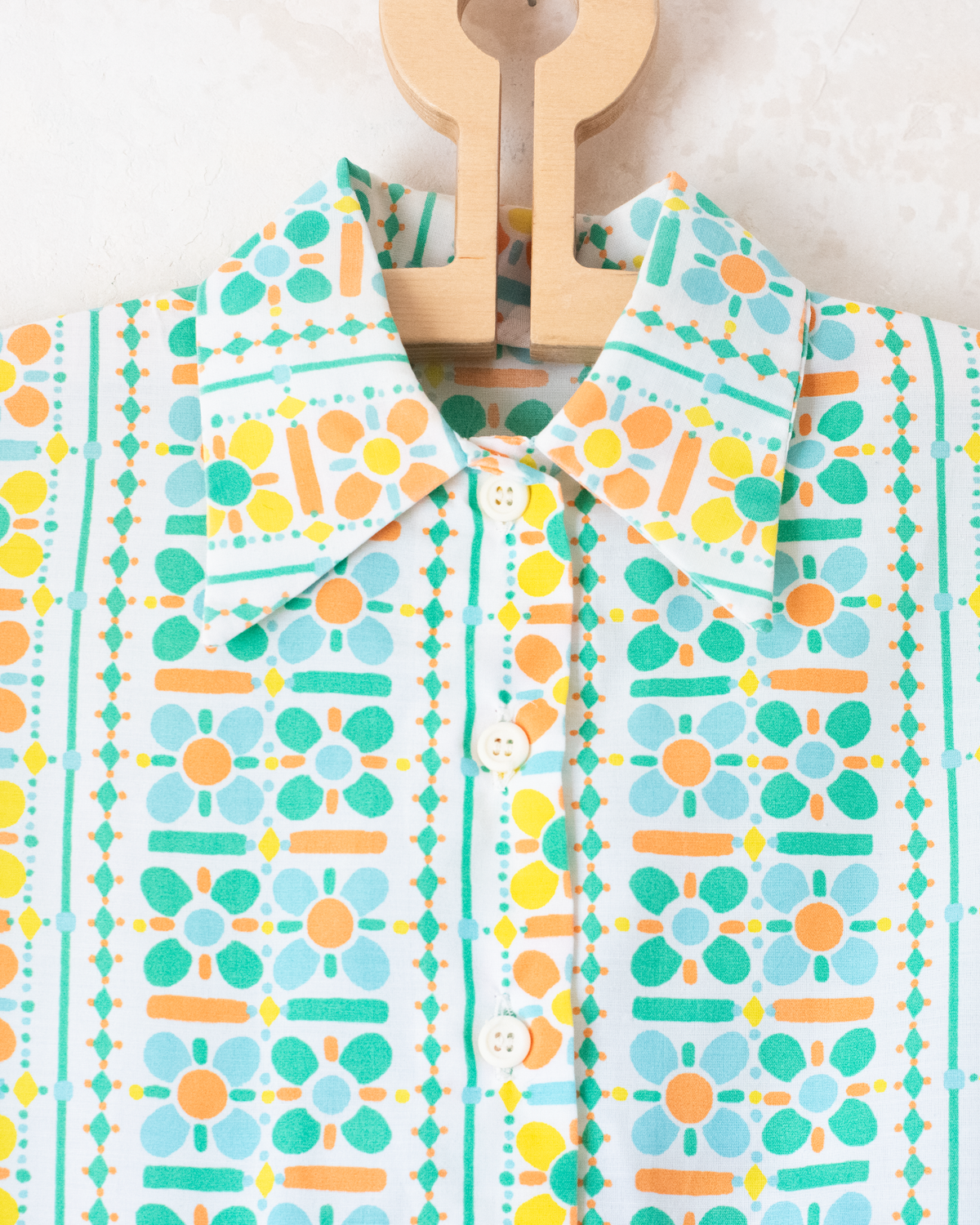 Floral dress with pleats | Deadstock French from the seventies | 5-6 years