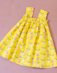 Yellow dress with baobab trees and girls | 12-18 months