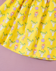 Yellow dress with baobab trees and girls | 12-18 months