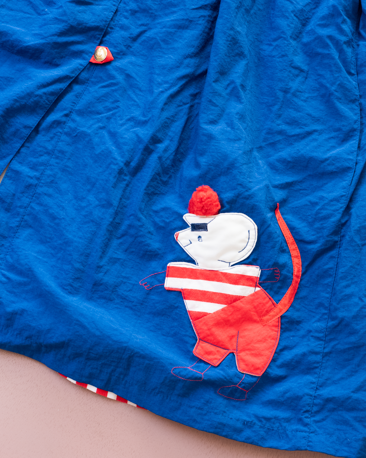 Blue coat with embroidered mouse from Yves Saint Laurent | 7-8 years