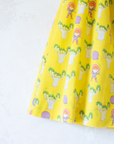 Yellow dress with baobab trees and girls | 12-18 months