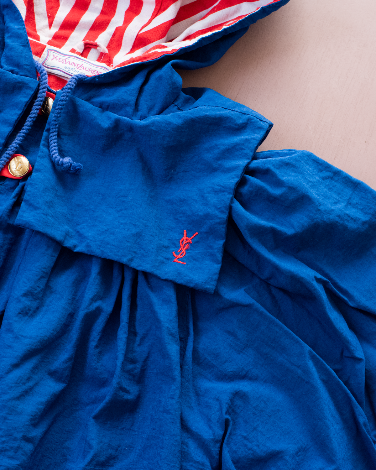 Blue coat with embroidered mouse from Yves Saint Laurent | 7-8 years