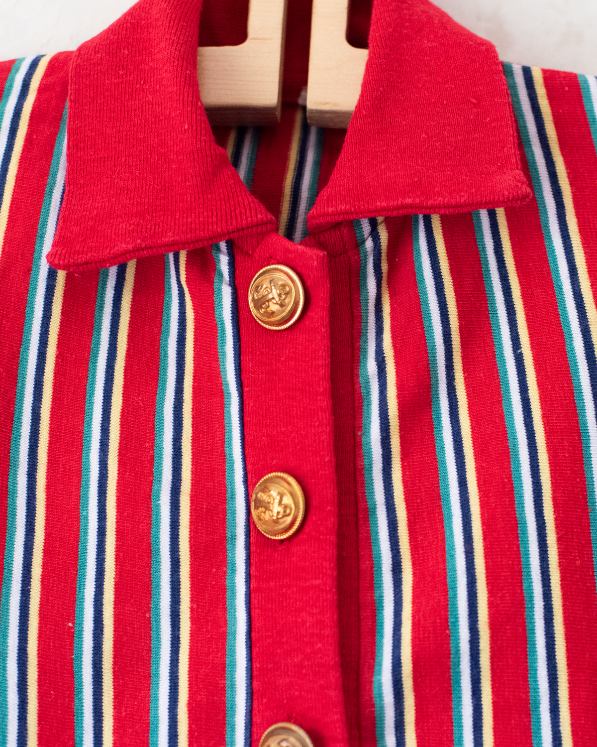 Striped top with gold buttons and anchors | 6-7 years