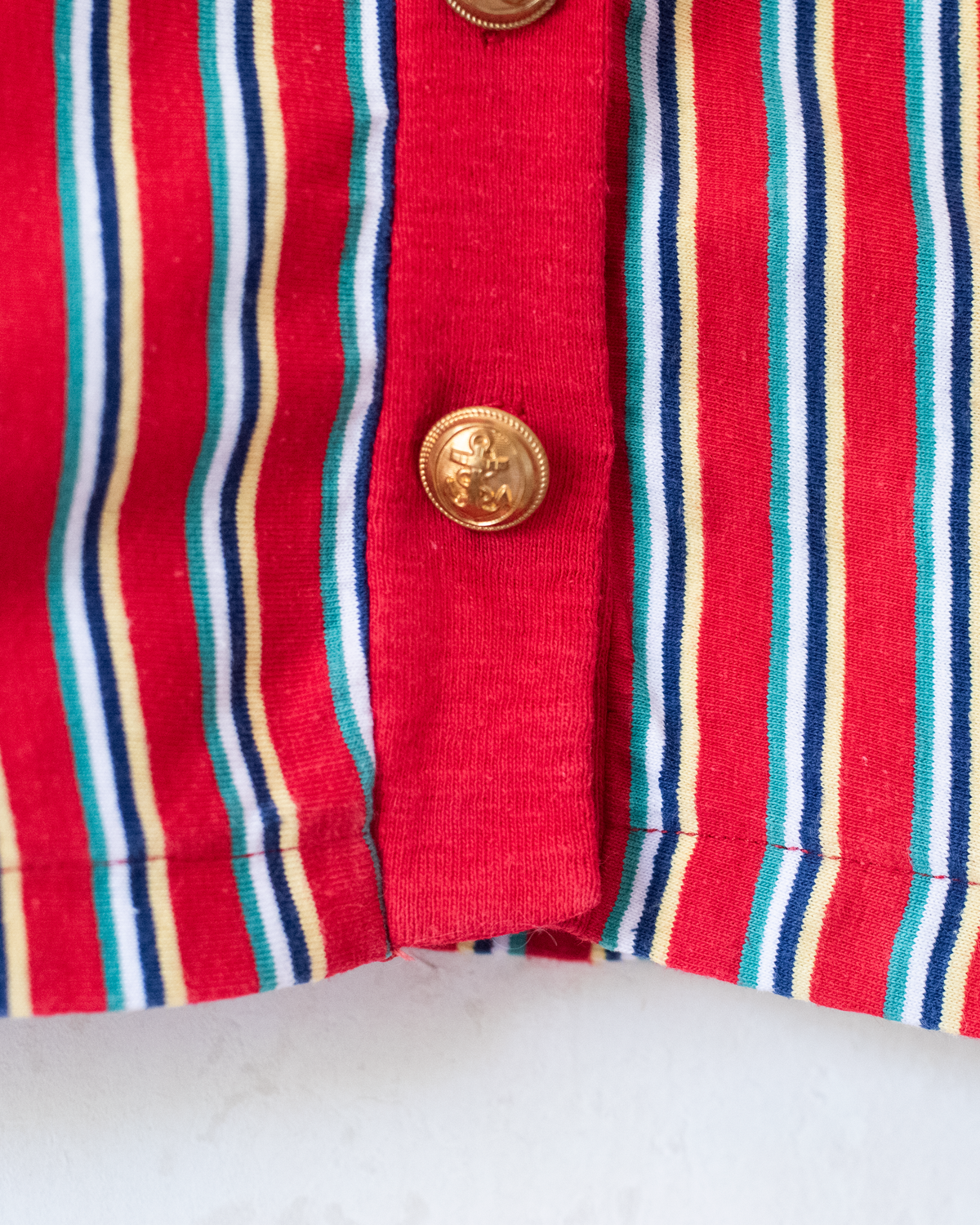 Striped top with gold buttons and anchors | 6-7 years