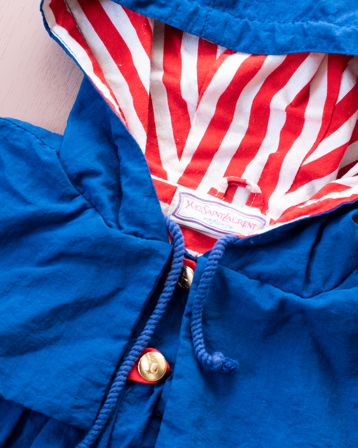 Blue coat with embroidered mouse from Yves Saint Laurent | 7-8 years