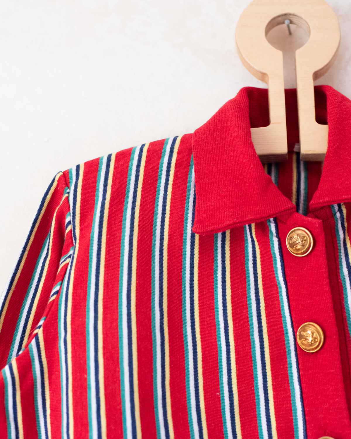 Striped top with gold buttons and anchors | 6-7 years