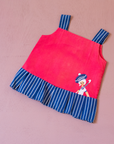 Red embroidered tank top from the 1950s | 18-24 months
