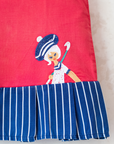 Red embroidered tank top from the 1950s | 18-24 months