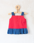 Red embroidered tank top from the 1950s | 18-24 months