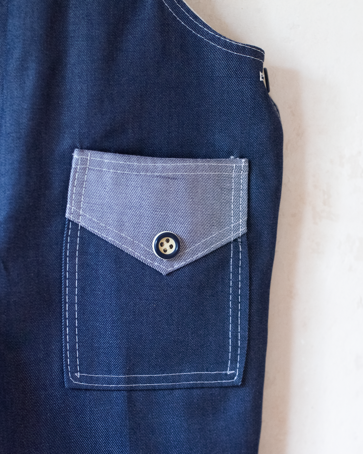 Blue short overalls | French deadstock from the seventies | 4-5 years