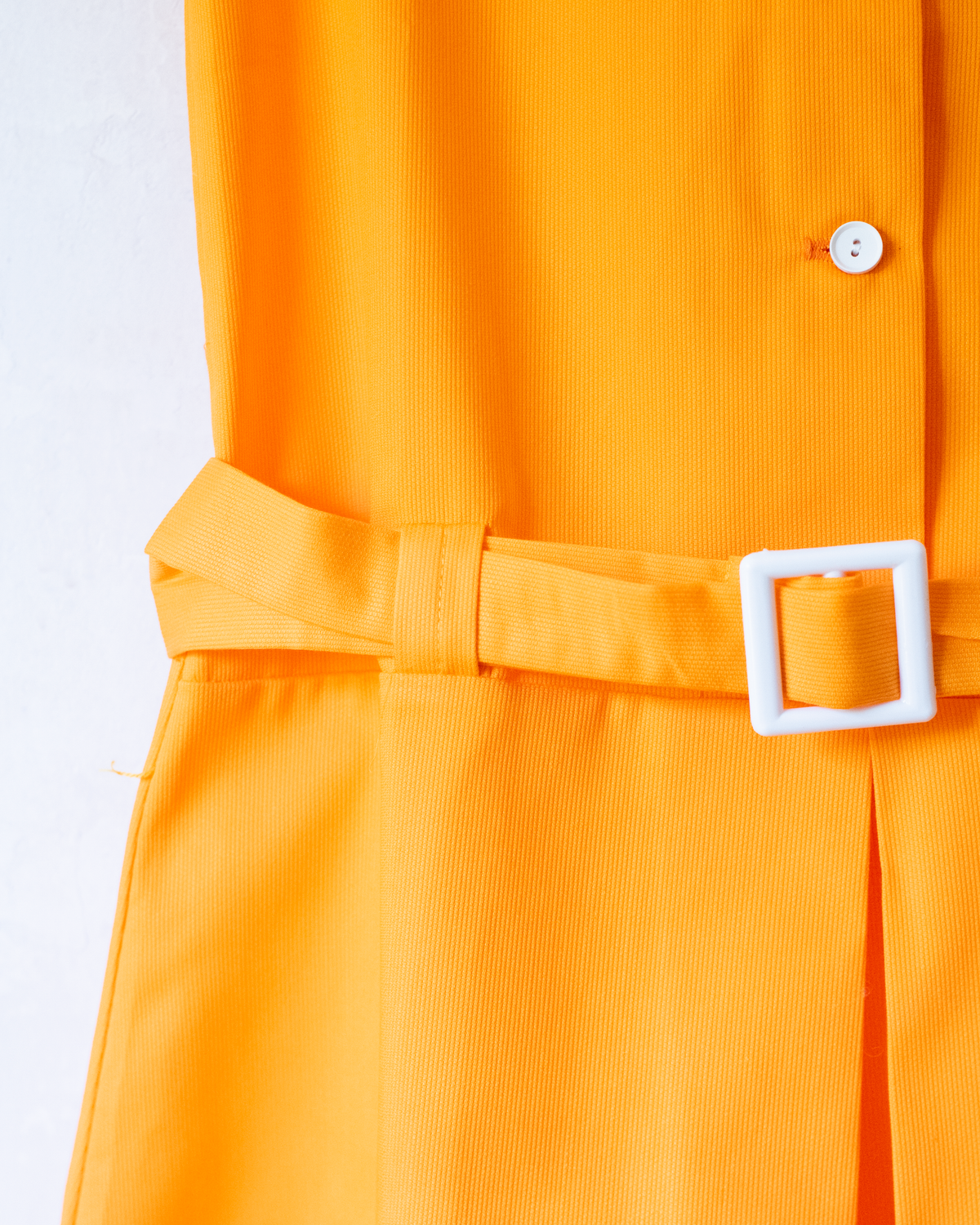 Seventies orange dress with belt | Italian dead stock | 8-9 years