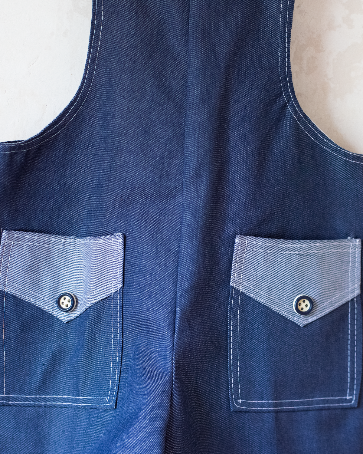 Blue short overalls | French deadstock from the seventies | 4-5 years
