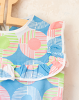 Colorful circle dress | French deadstock from the Sixties | 18-24 months