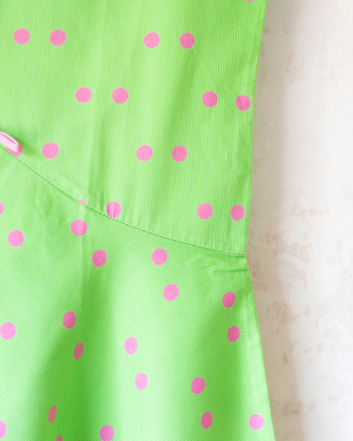 Green dress with pink dots | 5-6 years