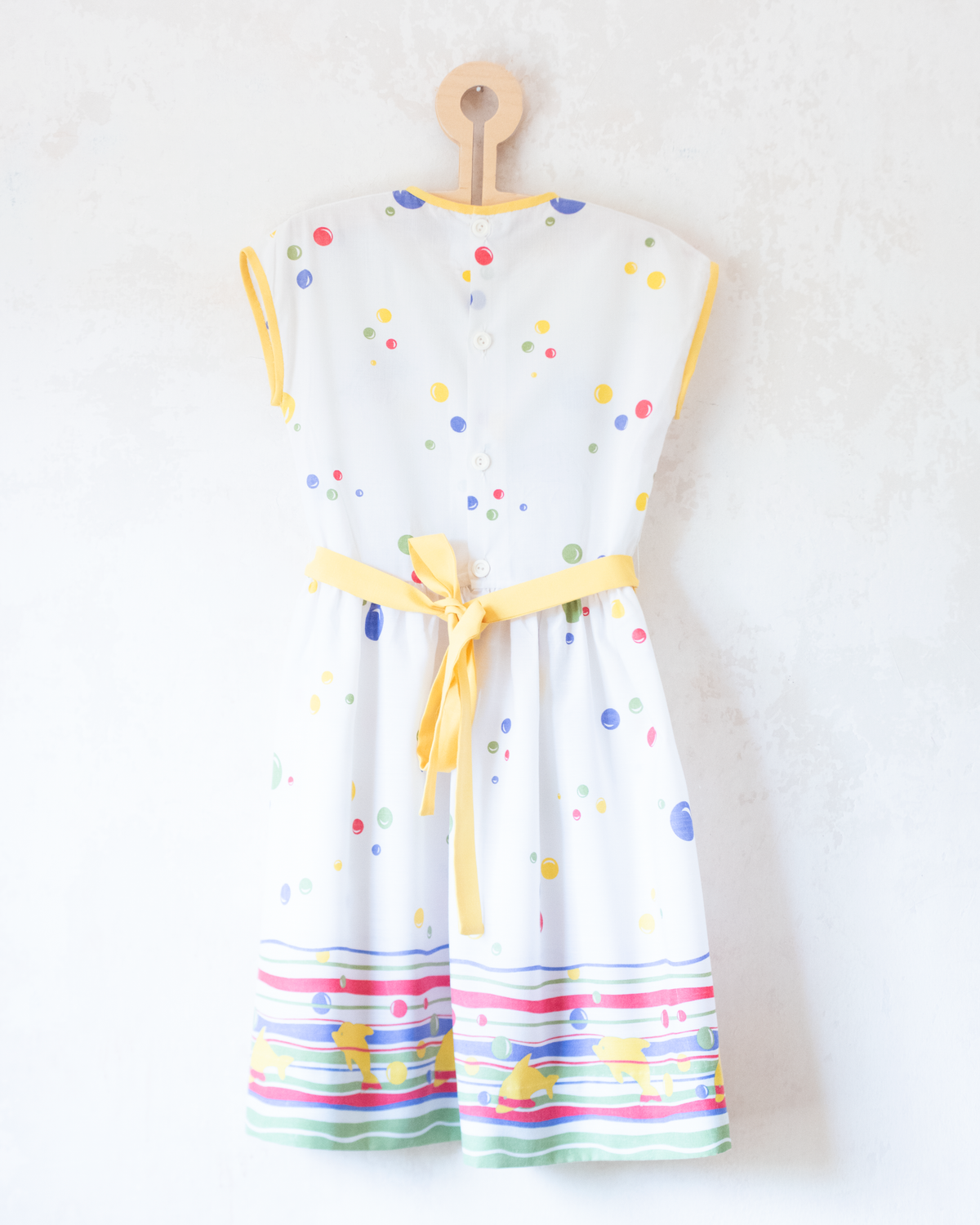 Dolphins and Bubbles Dress | Italian Dead Stock | 6-7 Years