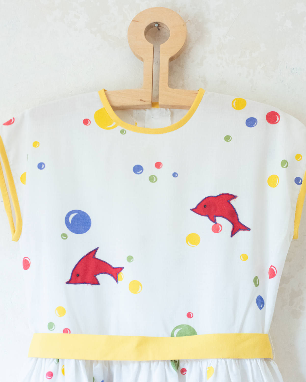Dolphins and Bubbles Dress | Italian Dead Stock | 6-7 Years