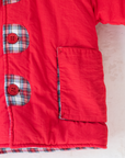 מעיל פוך אדום עם משבצות מבית איב סאן לורן | 3-9 חודשים