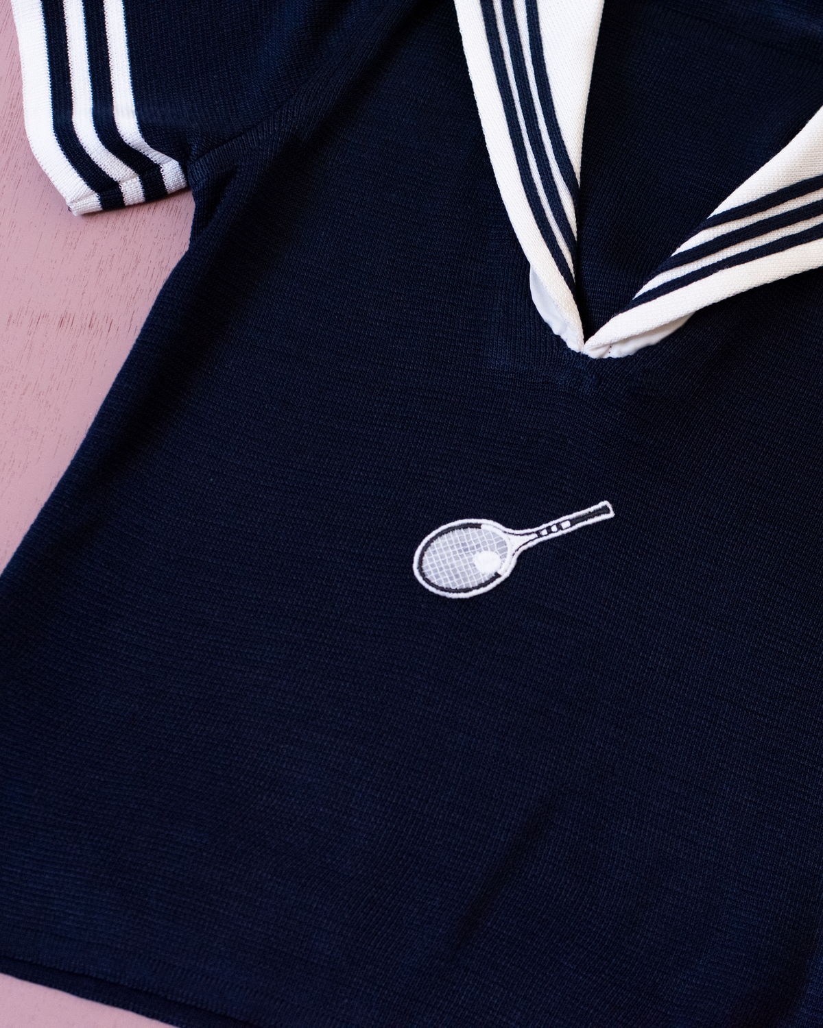 Knitted Sailor T-shirt with Tennis Racket | 2-3 years