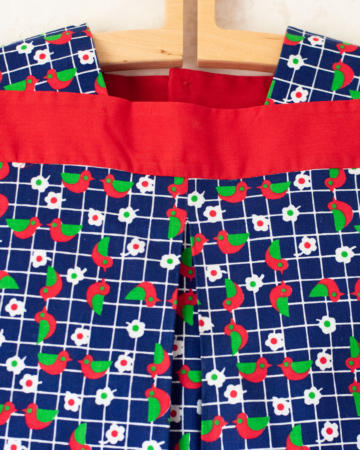Seventies tunic with birds, flowers and squares | 6-9 months
