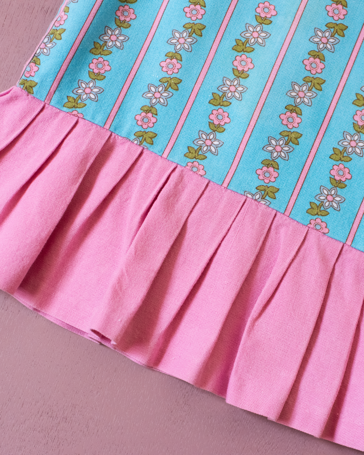 Pink floral dress with bandana | 9-12 months