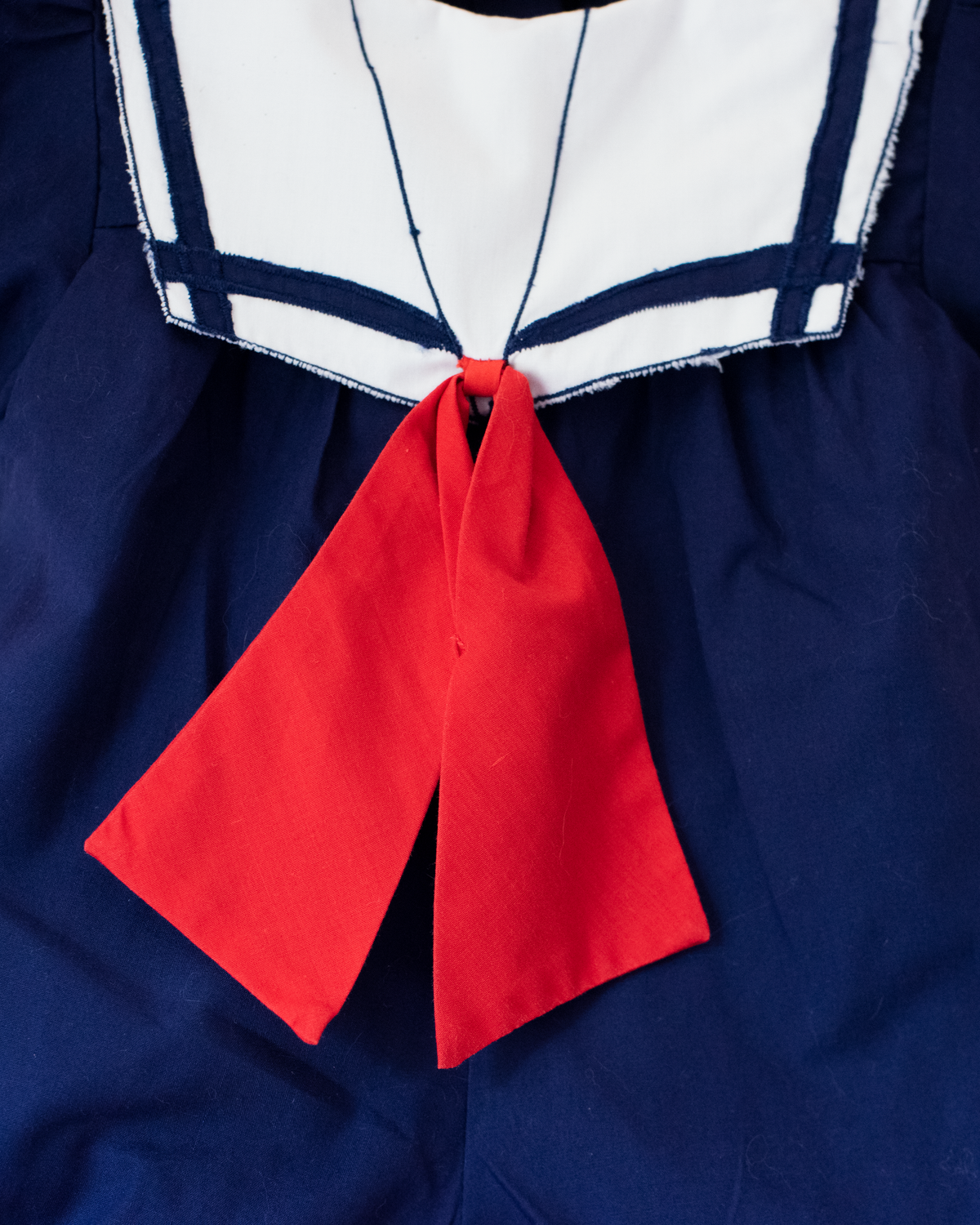 Sailor overalls with red ribbon | 3-6 months