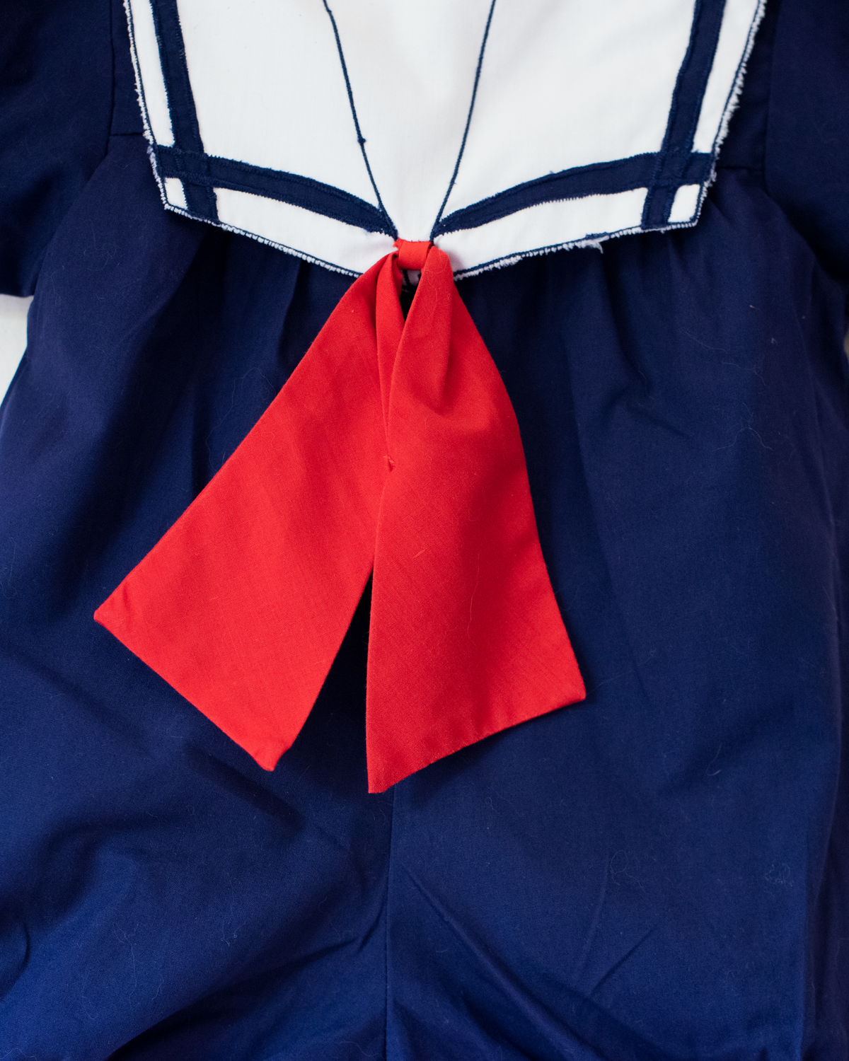 Sailor overalls with red ribbon | 3-6 months