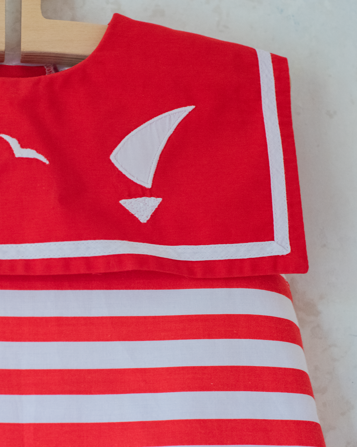 Red and white sailor dress | 4-5 years