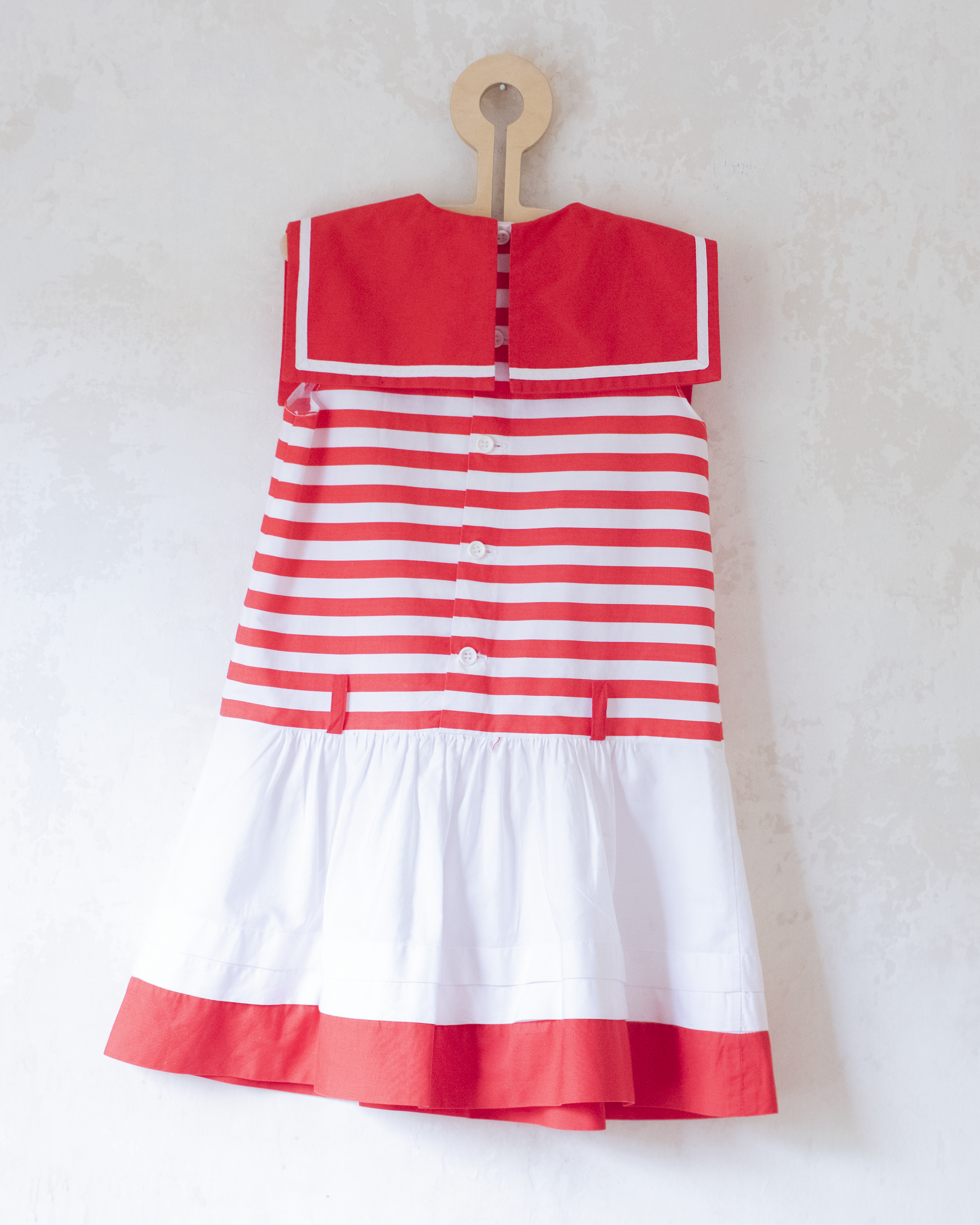 שמלת מלחים באדום ולבן | 6-7 שנים