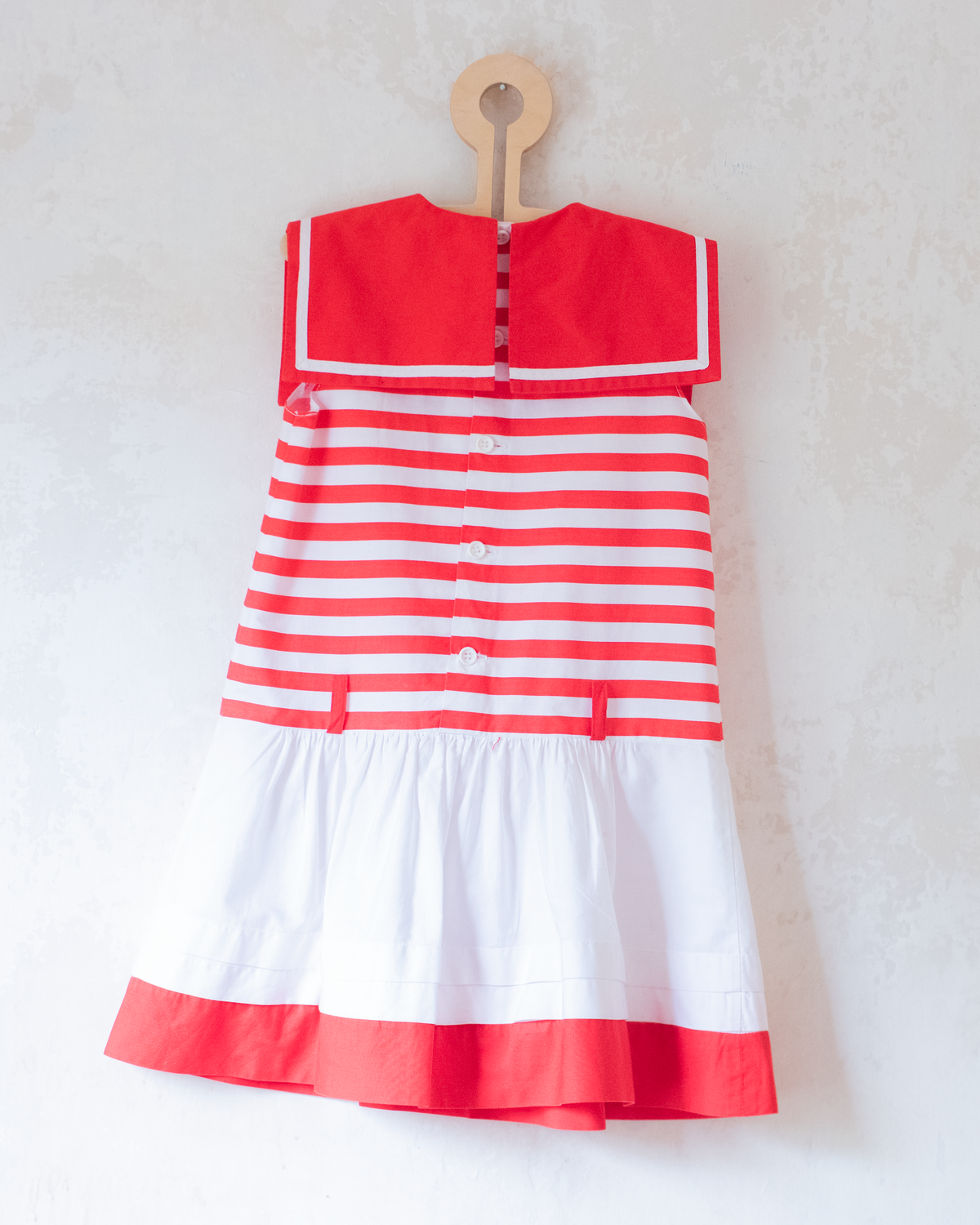 Red and white sailor dress | 4-5 years