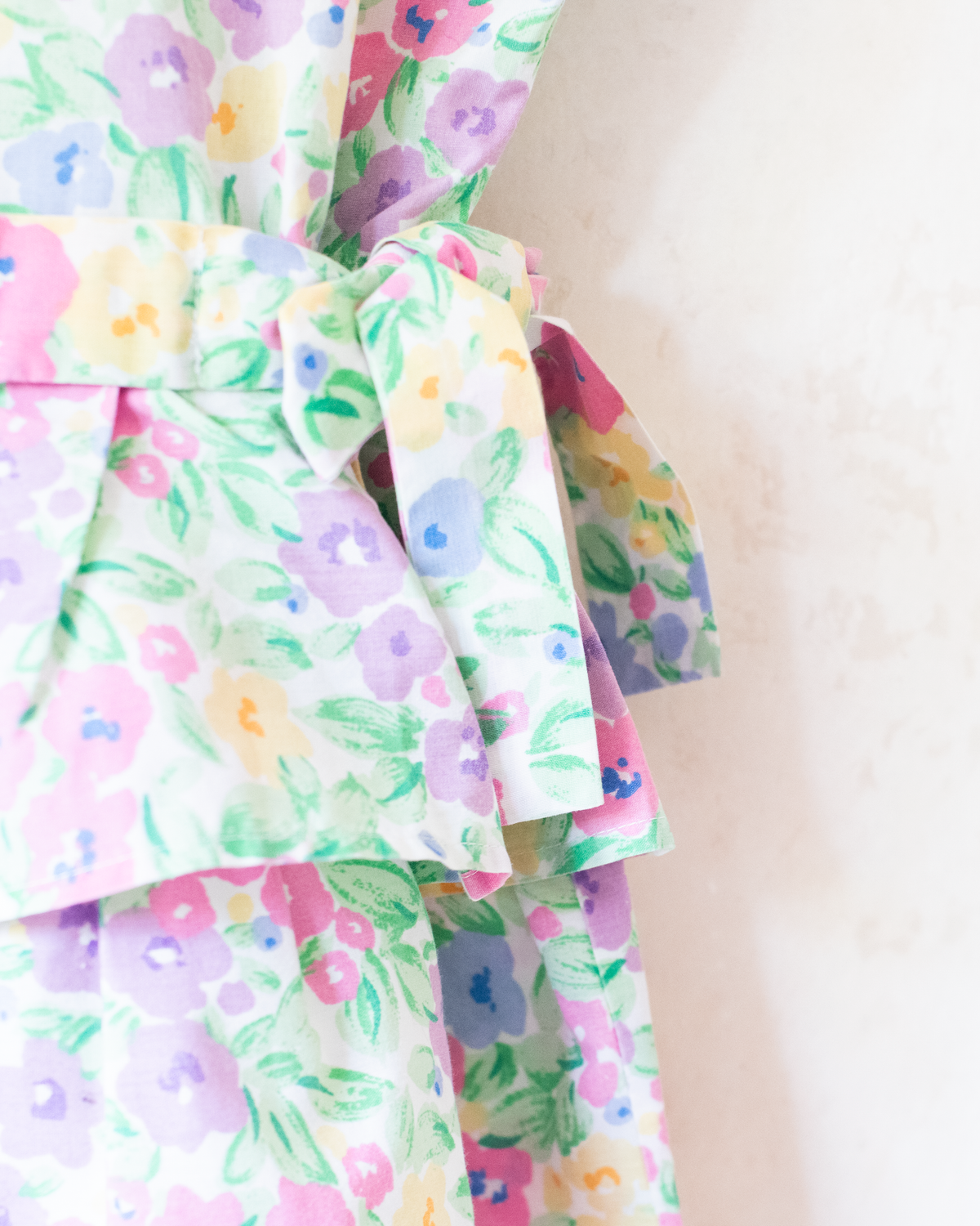 Floral dress with bow ties at the waist | 3-4 years