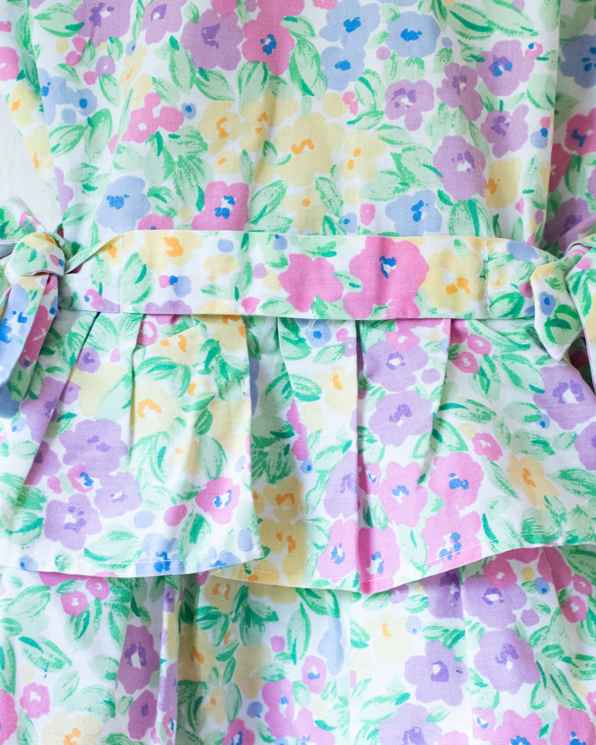Floral dress with bow ties at the waist | 3-4 years