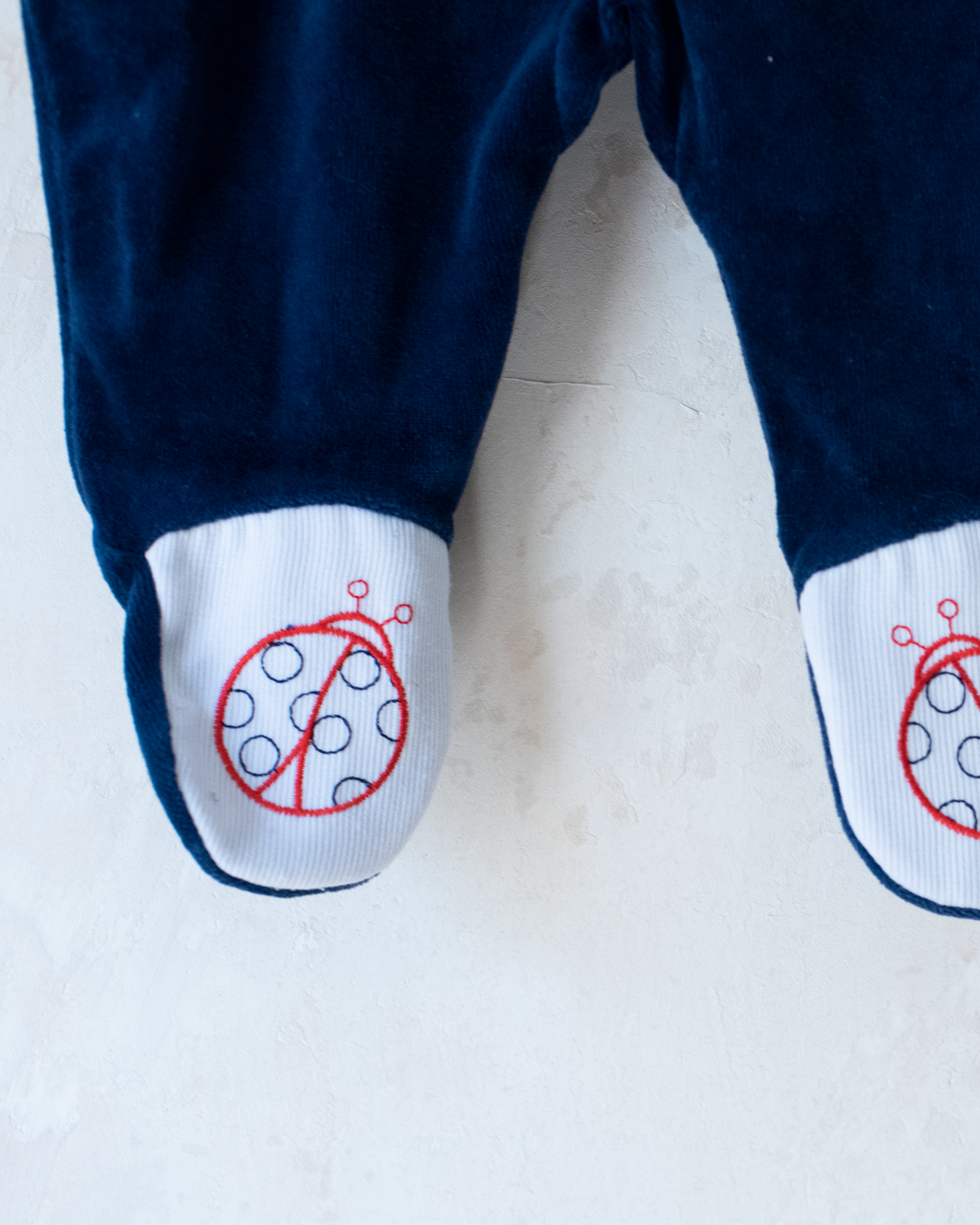 Velvet jumpsuit with beetles | 3-6 months
