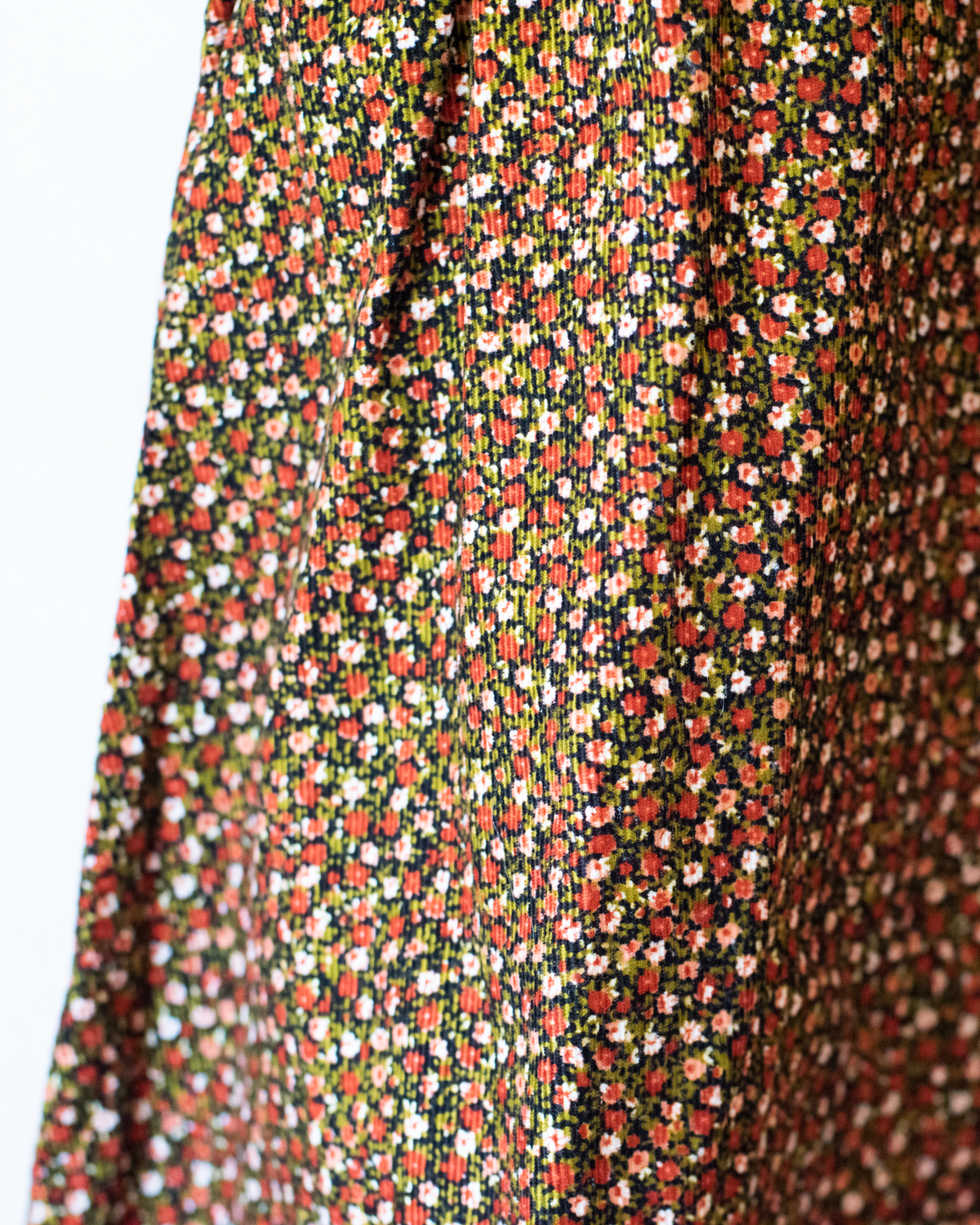 Floral corduroy dress with sheer sleeves | 11-12 years