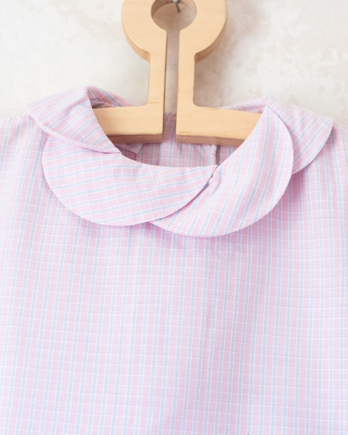 Pastel plaid shirt with petal collar | 6-7 years