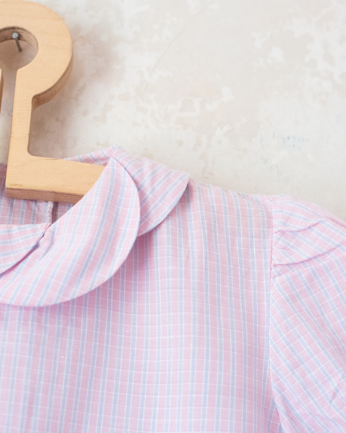 Pastel plaid shirt with petal collar | 6-7 years