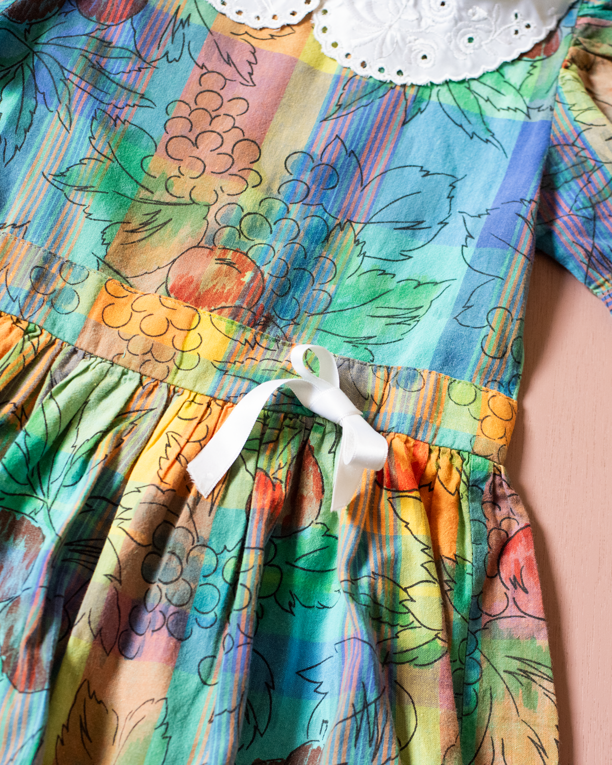 Colorful checkered dress with fruit print | 18-24 months