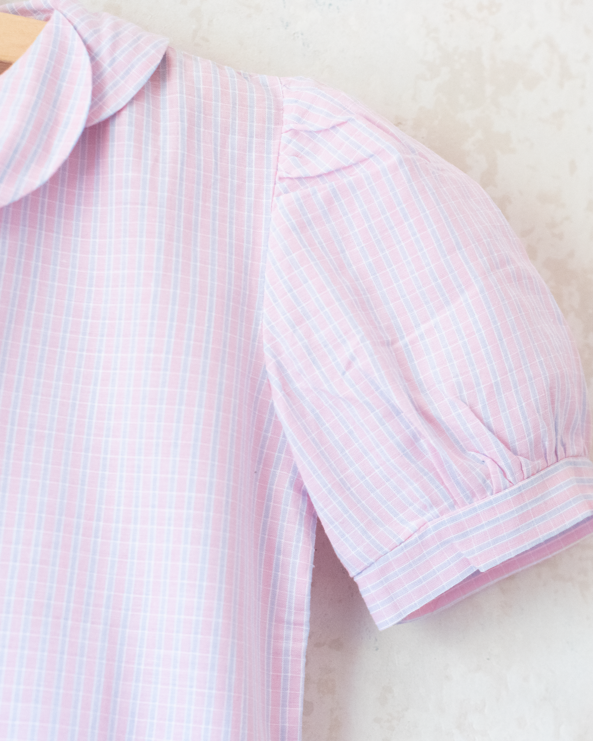 Pastel plaid shirt with petal collar | 6-7 years