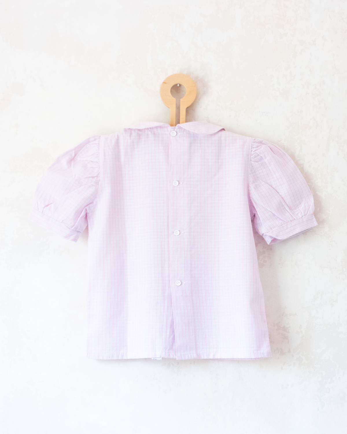 Pastel plaid shirt with petal collar | 6-7 years